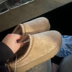 Tan comfortable clogs
